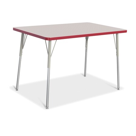 Jonti-Craft Berries Rectangle Activity Table, 30 in. x 48 in., A-height, Freckled Gray/Red/Gray 6473JCA008